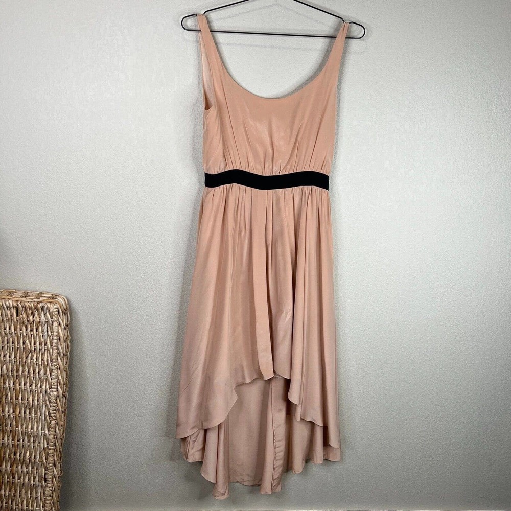 Rebecca Minkoff Rumi Dress Size 4 Nude Scoop Neck High Low Hem Sleeveless Silk